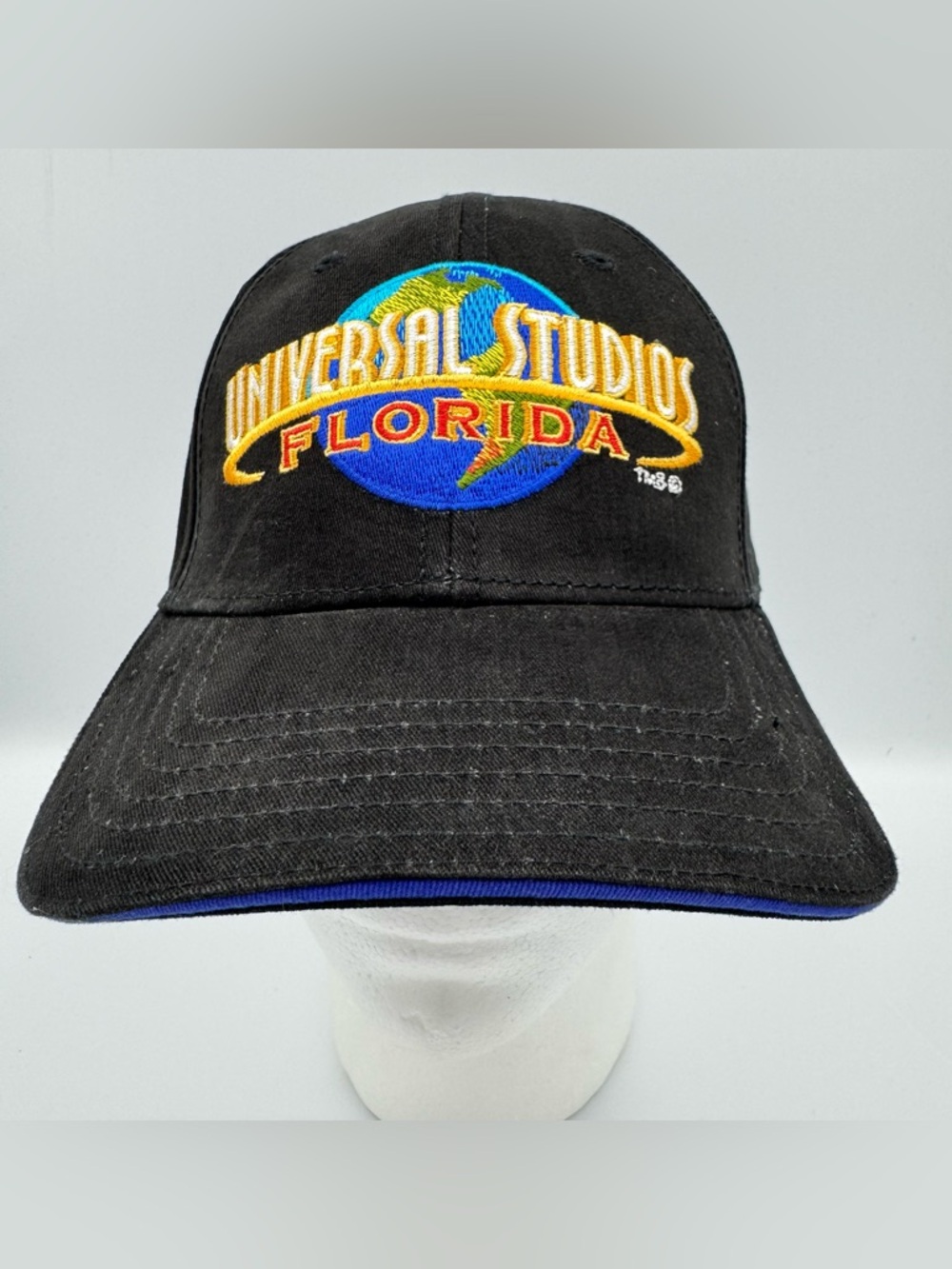 Universal Studios Florida Hat Black Strapback Embroidered Globe Logo New